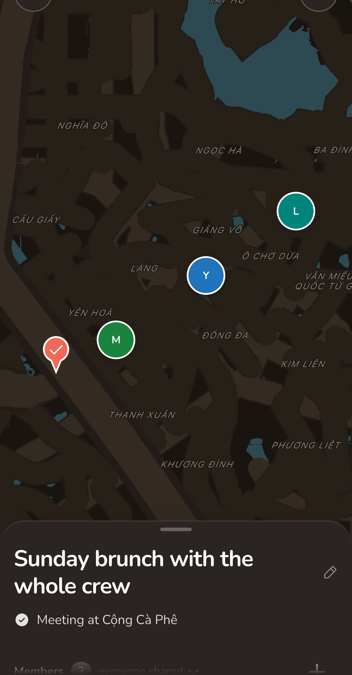 Wedidi meetup map in dark mode