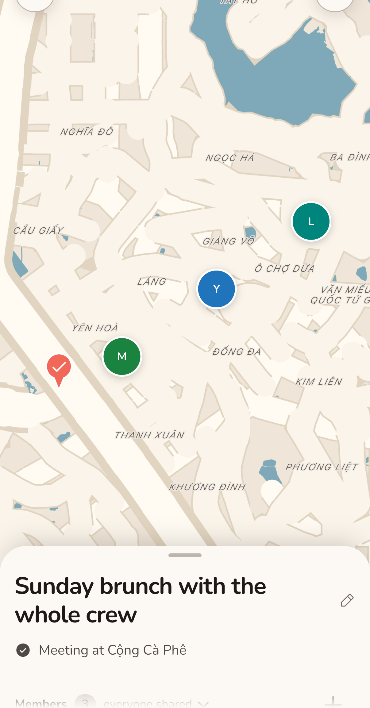 Wedidi map showing the point that is fair for everyone who shared their address